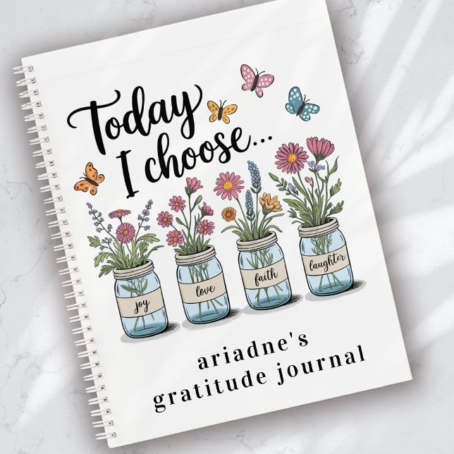 Cuaderno Flores silvestres mariposas Mason Jar Gratitude (Subido por el creador)