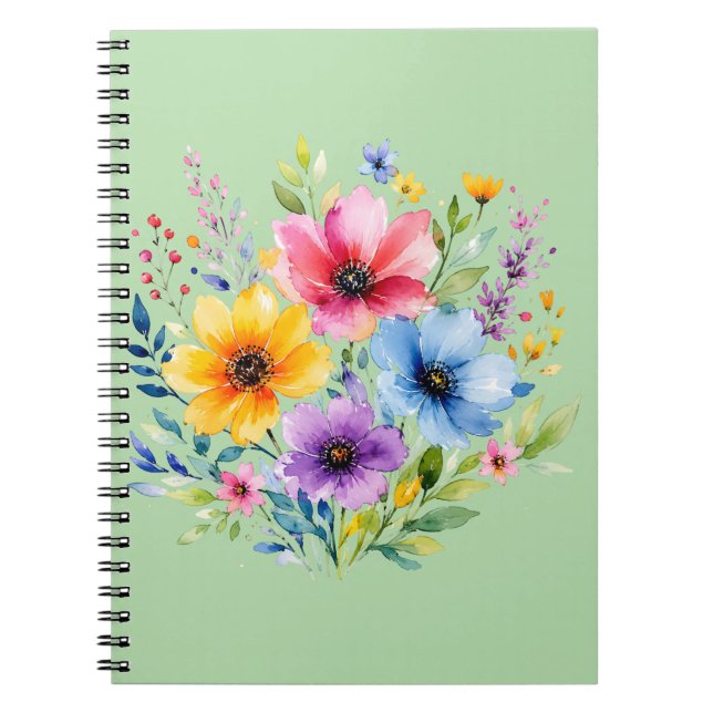 Cuaderno Flores silvestres pintadas a la acuarela (Frente)