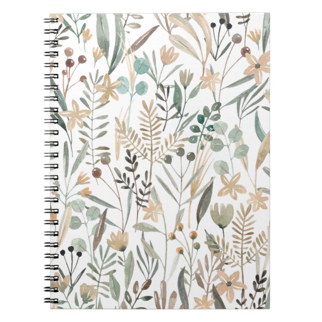 Cuaderno Flores silvestres praderas: Encanto acuático. (Frente)