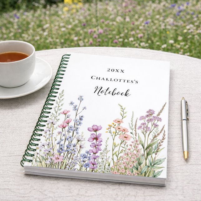Cuaderno Flores silvestres rosa morado azul (Subido por el creador)