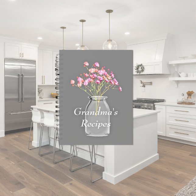 Cuaderno Flores Silvestres Rosadas en Tarro de Mason de las (Subido por el creador)