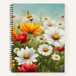 Cuaderno Flores silvestres y cielo azul