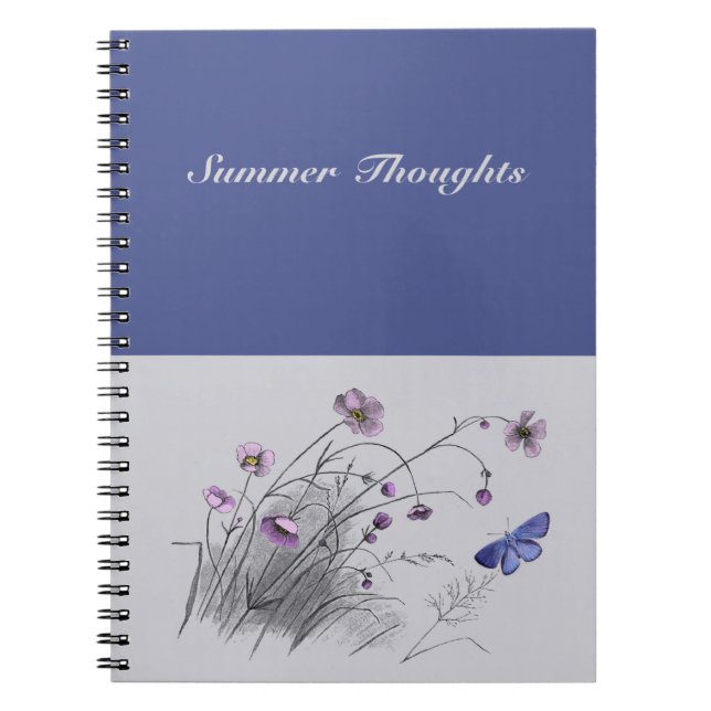 Cuaderno Flores silvestres y mariposa (Frente)