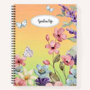 Cuaderno Flores silvestres y mariposas veladas femeninas