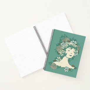 Cuaderno Flores silvestres - Zinny - Bullet Journal - Verde