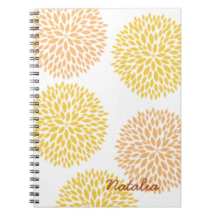 Cuaderno Flores simples de yeso amarillo
