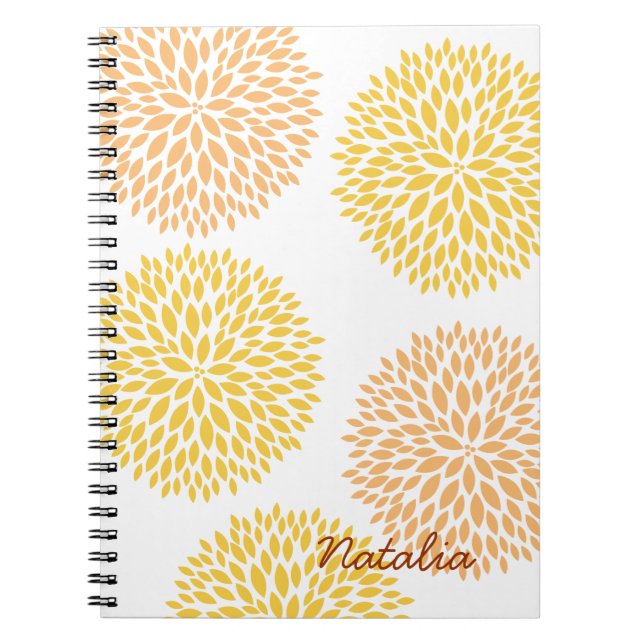 Cuaderno Flores simples de yeso amarillo (Frente)