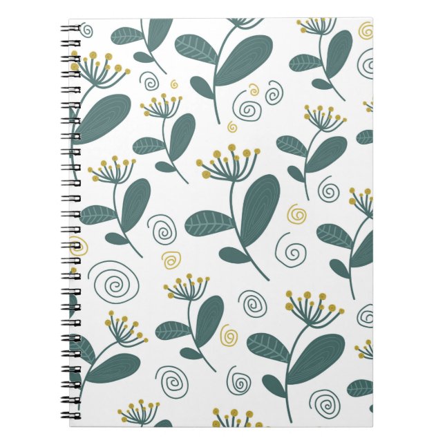 Cuaderno Flores sin foco en un estilo escandinavo. (Frente)