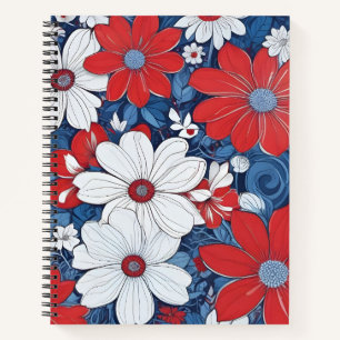 Cuaderno Flores sobre Azul