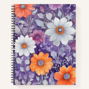 Cuaderno Flores sobre Púrpura