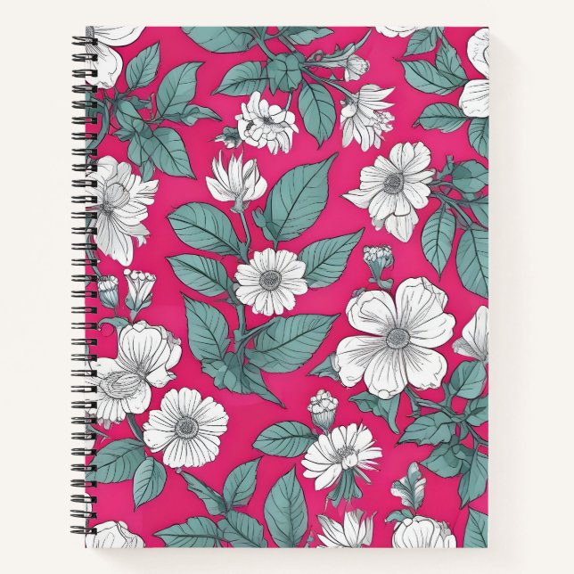 Cuaderno Flores sobre Rosa (Anverso)