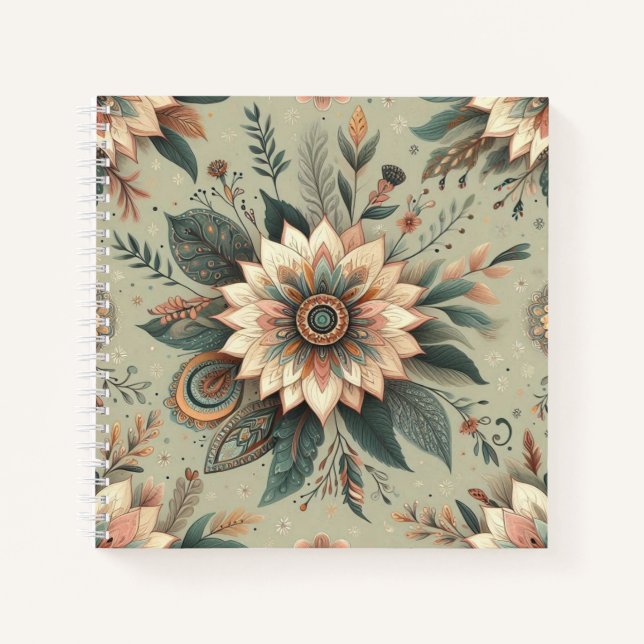 Cuaderno Flores sobre salvia (Anverso)