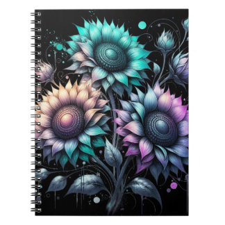 Cuaderno Flores solares coloridas 2 bloc de notas