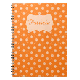 Cuaderno Flores suaves de color melocotón beige sobre fondo