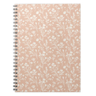 Cuaderno Flores susurrantes neutrales - albaricoque cálido