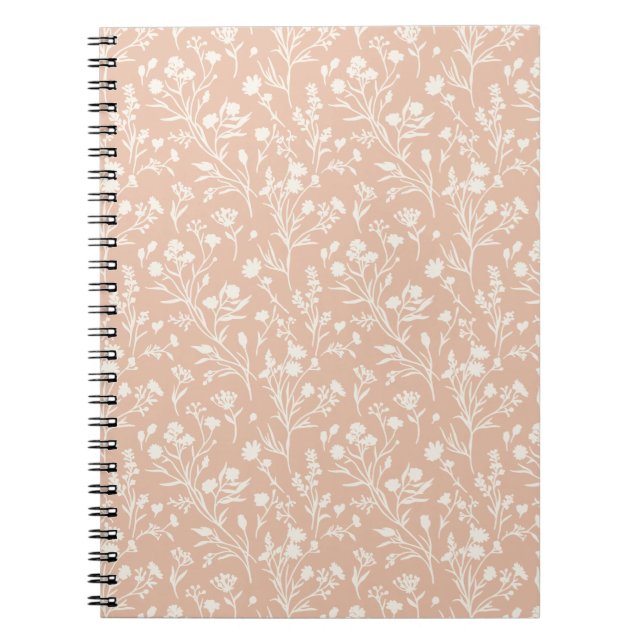 Cuaderno Flores susurrantes neutrales - albaricoque cálido (Frente)