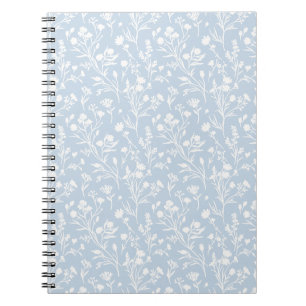 Cuaderno Flores susurrantes neutrales - azul polvoriento