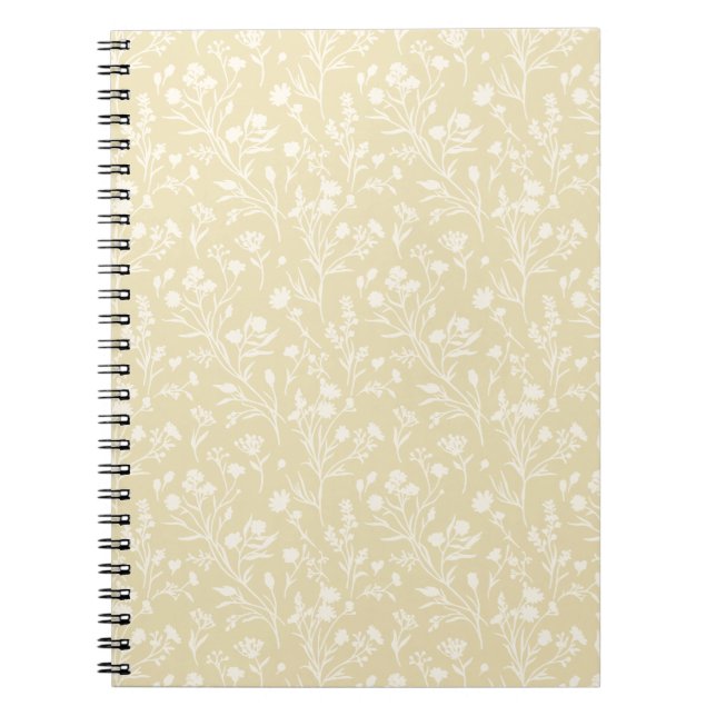Cuaderno Flores susurrantes neutrales - Trigo dorado (Frente)