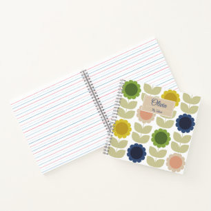 Cuaderno Flores Tallo Verano Retro Groovy