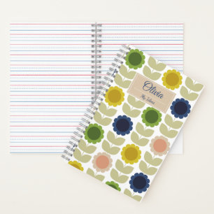 Cuaderno Flores Tallos de Verano Retro Groovy