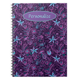 Cuaderno Flores Tropicales Purpura y Turquesa Verano Person