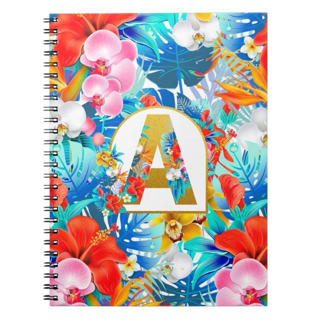 Cuaderno Flores tropicales regalos de fiesta nupcial de dam (Frente)