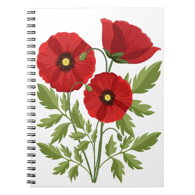 Cuaderno Flores veraniegas alegres con adormidera (Frente)