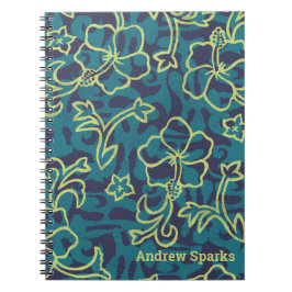 Cuaderno Flores Verde azuladas de la armada hawaiana Lime H