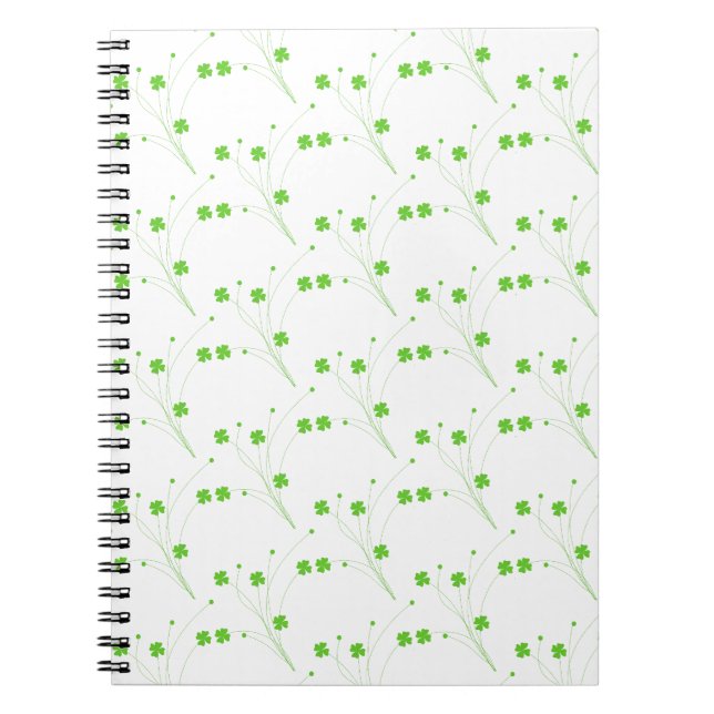 Cuaderno Flores verdes de primavera brillante, impresión fl (Frente)