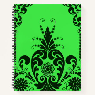 Cuaderno flores verdes y estampado de culicues