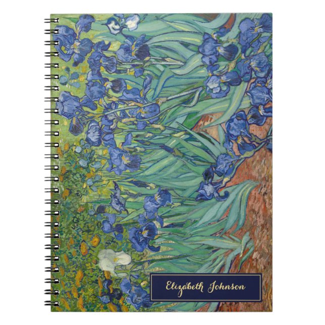 Cuaderno Flores Vincent Van Gogh Arte Antiguo Monograma Dor (Frente)
