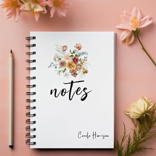 Cuaderno Flores Vintage en Negrita Rojas y Peonías Doradas