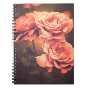 Cuaderno Flores vintage, flor, rosa, antigüedades, bac