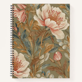 Cuaderno Flores, Vintage, Floraciones de Jardín Glamurosas
