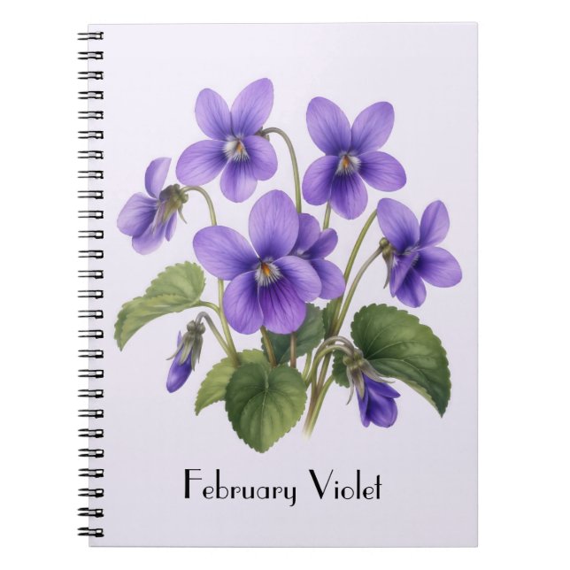 Cuaderno Flores Violetas de Febrero (Frente)