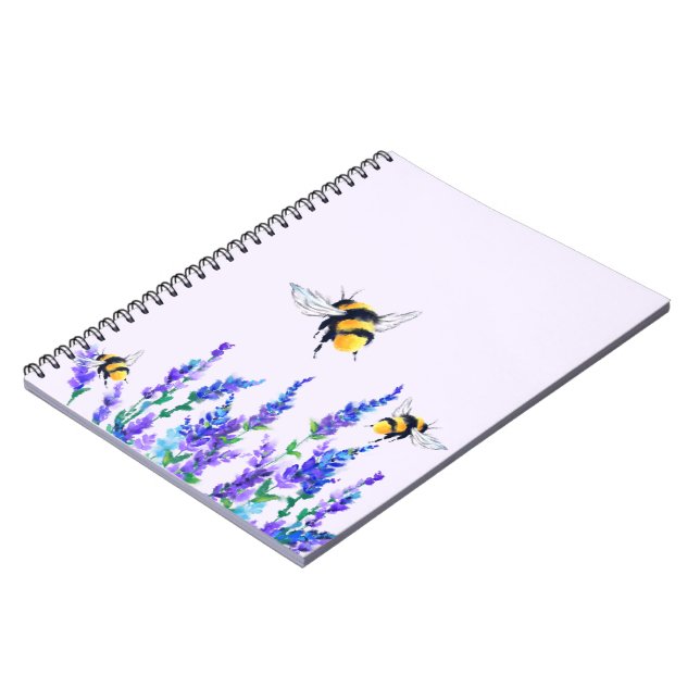 Cuaderno Flores y abejas vuelan Alegría de primavera en un  (Lado Izquierdo)
