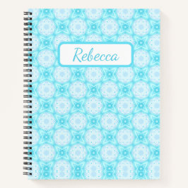 Cuaderno Flores y estrellas azules blancas y cielo