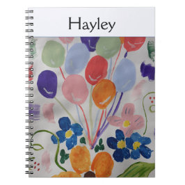 Cuaderno Flores y globos en espiral