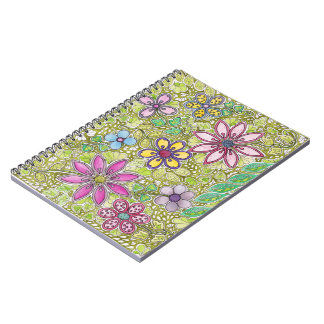 Cuaderno Flores y hojas coloridas