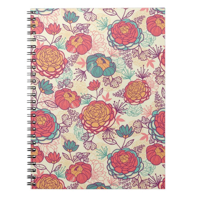 Cuaderno Flores y hojas de peones (Frente)
