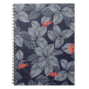 Cuaderno Flores y hojas patrón patrón, tropical, abstención