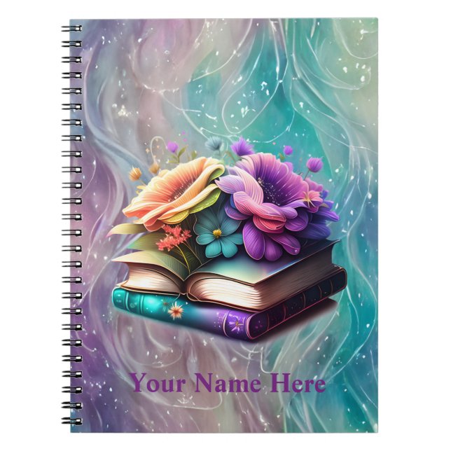 Cuaderno Flores y libros coloridos (Frente)