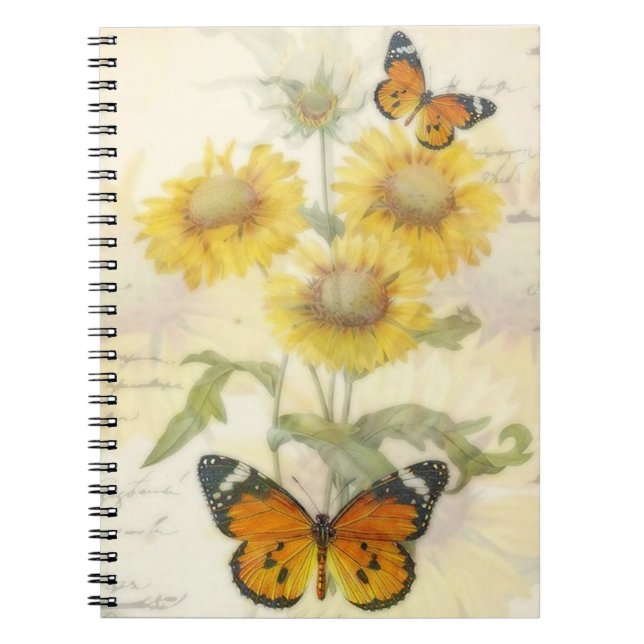 Cuaderno Flores y mariposa (Frente)