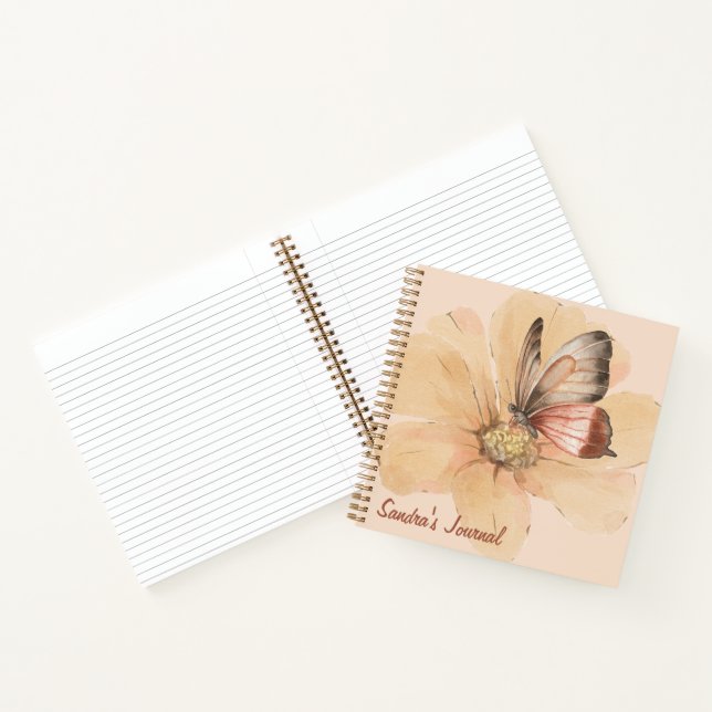 Cuaderno Flores y mariposas acuarelas personalizadas (Interior)