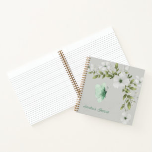 Cuaderno Flores y mariposas acuarelas personalizadas