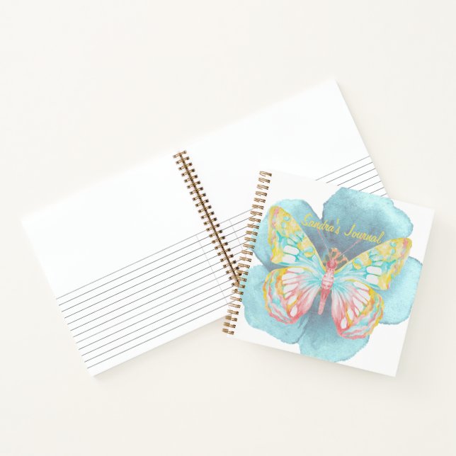 Cuaderno Flores y mariposas acuarelas personalizadas (Interior)