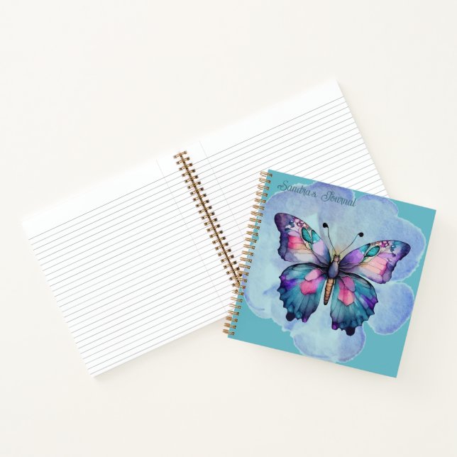 Cuaderno Flores y mariposas acuarelas personalizadas (Interior)
