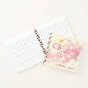Cuaderno Flores y mariposas acuarelas personalizadas