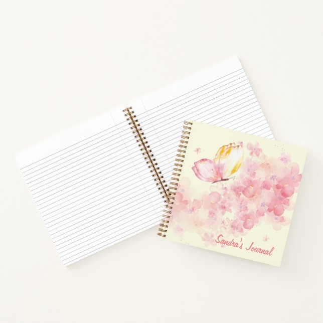 Cuaderno Flores y mariposas acuarelas personalizadas (Interior)