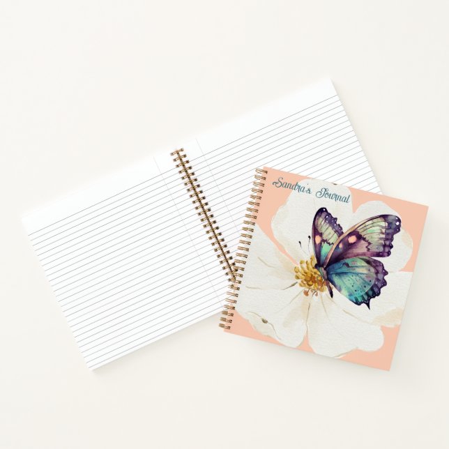 Cuaderno Flores y mariposas acuarelas personalizadas (Interior)